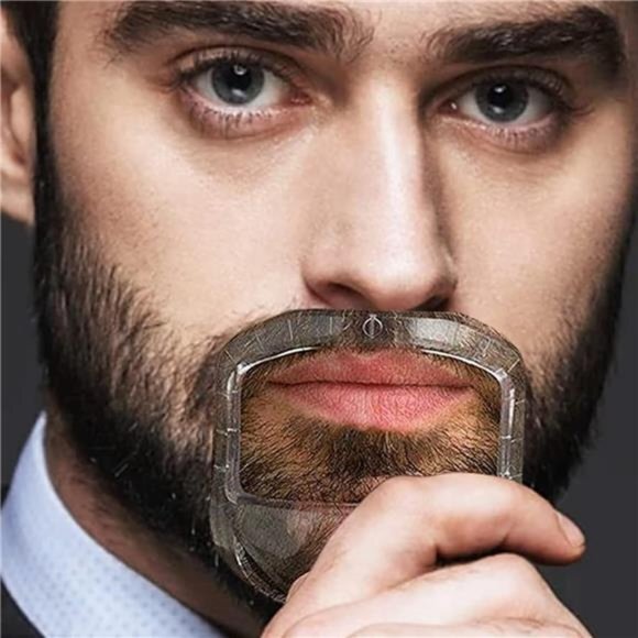 Shaving Template for Men with 5 Different Sizes, Beard Guide Shaper with Comb - Picture 6 of 7